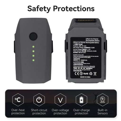 Bateria de Repuesto KUWATA para DJI Mavic Pro, Paquete de 2 Baterias Inteligentes Compatible con DJI Mavic Pro & Mavic Pro Platinum, Bateria Extendida de 3830mAh para Dron de Camara - Imagen 2