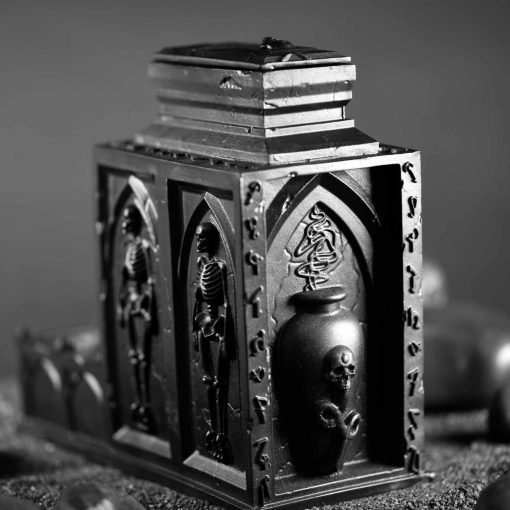 Torre de Dados KING OF CRITS Tomb of The Lich | Torre de Dados de Craneo Tematico de Necromante No-Muerto de Resina Solida para Juegos de Mesa de DND MTG Halloween Escalofriantes - Imagen 2
