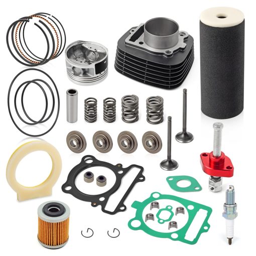 Kit de reconstruccion de extremo superior 83mm Cilindro Piston Anillo & Kit de Valvula de Admision y Escape Filtro de Aire Espuma Para YAMAHA Warrior 350 Raptor 350 1990-2011