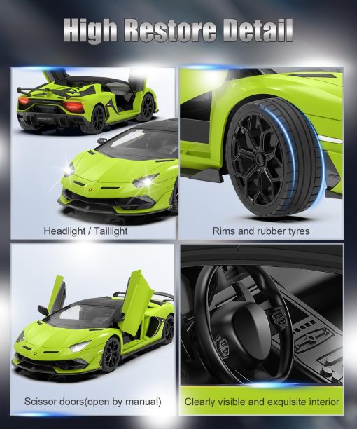 Carro de Control Remoto Lamborghini AEROQUEST, Modelo Oficial con Licencia 1:14 Lamborghini RC Car 7.4V 500mAh, Coche de Juguete Rapido a 15 km/h para Adultos Ninos Ninas, Idea de Regalo de Cumpleanos, Verde - Imagen 4