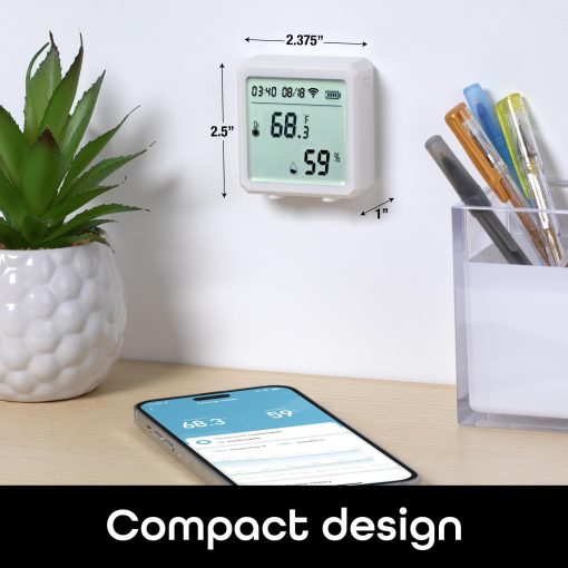 Monitor de Temperatura y Humedad Inteligente Geeni 2 Pack - Termometro Higrometro Inalambrico WiFi para el Hogar, Compatible con Alexa, Google Home, Controlado por la Aplicacion, Pilas Incluidas - Imagen 7