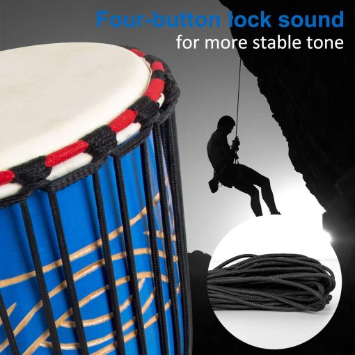 Tambor Djembe Africano lotmusic, 9.5'' Tambor de Congo de Caoba Tallado, Tambor Profesional Bongo con Parche de Cabra - Imagen 4