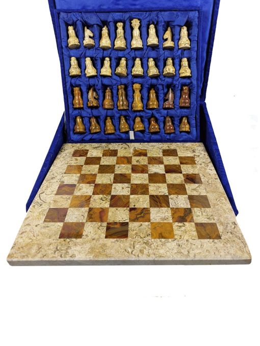 Juegos de Ajedrez de Torneo de Marmol para Adultos - Juego de Tablero de Ajedrez de Marmol Hecho a Mano - Coral y Marron - Juego de Mesa de Ajedrez no de Backgammon - no de Othello - no de Madera (Coral/Marron) - Imagen 6