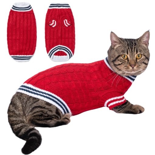 Sueter para Perros de Navidad Pequenos y Medianos Tejido Clasico para Perros Sueter Pullover (Rojo, Grande) - Imagen 2