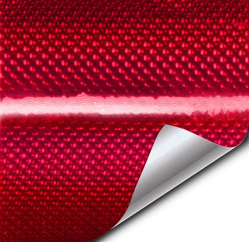 Pelicula Vinilica para Auto VViViD+ Holografico Tejido de Alto Brillo (50 pies x 5 pies, Rojo)