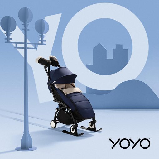 BABYZEN YOYO Footmuff, Gris - Forro de sherpa y capucha de fleece con cordon para mantener caliente al bebe - Incluye bolsa de transporte - Lavable a maquina - Imagen 5