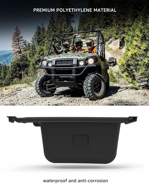 A & UTV PRO Mule Pro Caja de almacenamiento debajo del asiento, Organizador de caja de almacenamiento debajo del asiento compatible con 2015-2024 Kawasaki Mule Pro FXT FX DXT DX Reemplaza OEM # 99994-1463, Negro - Imagen 4
