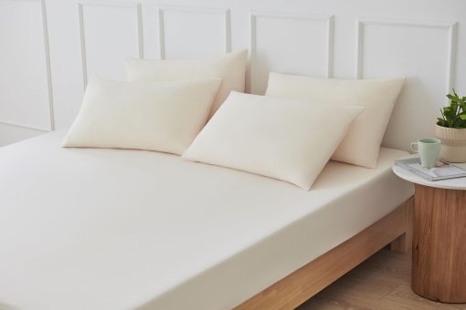 Juego de sabanas REST? Evercool?+ Starter, Cali King Ivory, Sabana transpirable para personas que sudan mucho durante la noche, con fundas de almohada, hilo de plata autorregenerativo Ionic+ para pieles sensibles, 3PCS sin sabana plana - Imagen 7