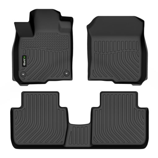 Tapetes para Honda HR-V 2023-2025 / HR-V Hybrid 2023-2025 Proteccion para todo clima TPE Resistente Antideslizante Alfombrillas de piso automotrices pesadas se adapta al juego completo frontal y 2da fila de accesorios, Negro