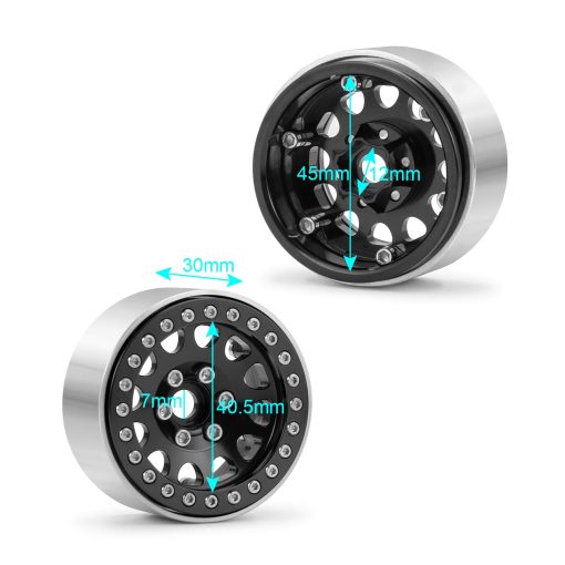 Ruedas de Aluminio 1.9 Beadlock para Axial SCX10 II AXI03007 TRX4 Gen8 Gen7 Piezas de Actualizacion de Coche RC Escala 1/10 - Imagen 2