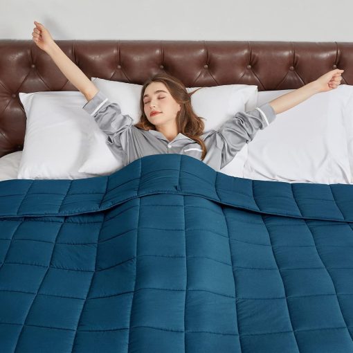 Manta Ponderada CYMULA para Adultos (20 libras 88"x104" Tamano King) - Mantas Pesadas Transpirables de Enfriamiento para Verano Invierno - Manta de Confort Ultra Microfibra Suave con Perlas de Vidrio - Regalos para Hombres/Mujeres - Imagen 7