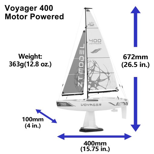 PLAYSTEAM Voyager400 Velero a Motor RC de 2.4GHz en Rojo - 26" de Alto - Imagen 5