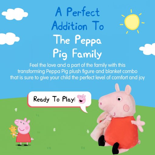 Peppa Pig Peluche Mantita | Muneco de Peluche con Manta Suave | Esenciales para Bebes | Tela Ultrasuave, Sensorial | Lavable a Maquina | Juguetes para Bebes Ideales | Manta de Seguridad para Recien Nacidos | Licenciado por Peppa Pig - Imagen 4