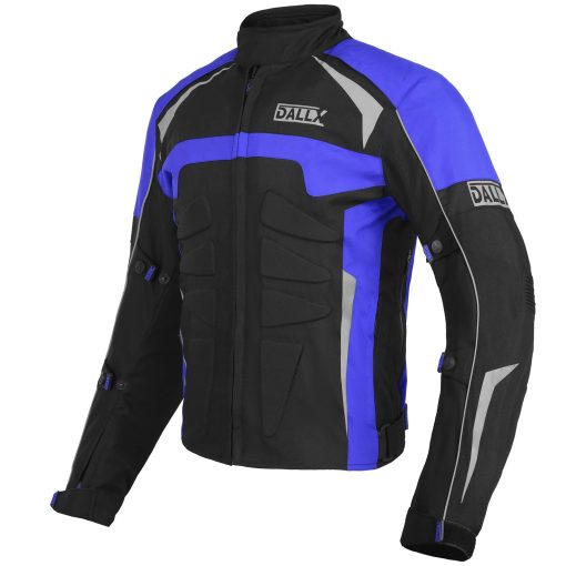 Chamarra de Moto DALLX Textil Impermeable para Hombre Dualsport Enduro con Armaduras CE Todo Clima (Negro Azul, Pequeno) - Imagen 2
