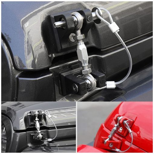 Cerrojo de Capo JK, Cierre de Capo, Kit de Bloqueo de Capo Jeep Wrangler, Par de Cierres de Capo de Acero Inoxidable, Aplicado a Jeep Wrangler JK JKU 2007-2018 Cierre de Capo Kit de Seguridad (negro) - Imagen 6