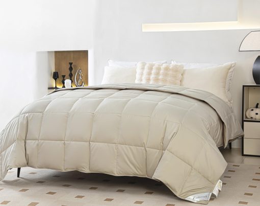 Edredon de plumas de ganso ligero para clima calido/verano, Inserto de edredon para enfriar manta, 750 Fill Power Ultra Soft Fabric Gris, Tamano King (104x90 pulgadas) - Imagen 3