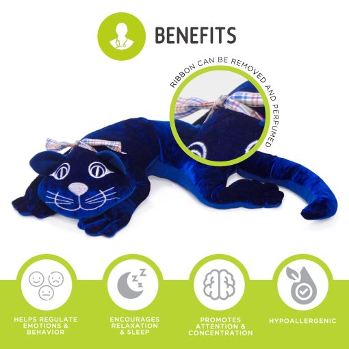 Peluche con peso manimo de un Gato para Ninos y Adultos - Almohada Sensorial con peso para el regazo - Juguete Almohada de Alivio del Estres para Hombros, Pecho, Espalda y Piernas - Perfecto para Hogar, Escuelas, Jardin de Infantes, Guarderia - Imagen 2