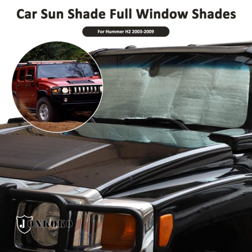 Parasol para parabrisas delantero y parasol completo para ventana trasera de coche para Hummer H2 H3 2003-2009, Protector Solar de Rayos UV, Reflector plegable de rayos UV para coche (para H2 Full-Window 2003-2009) - Imagen 5