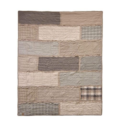 Colcha de rey Donna Sharp - Colcha contemporanea de algodon Smoky Cobblestone con patron de patchwork - Lavable a maquina