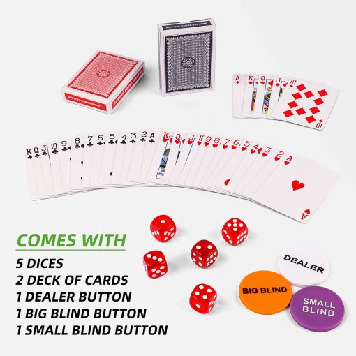 Homwom Juego de Fichas de Poker - 500PCS Fichas de Poker con Estuche de Aluminio, Fichas de 11.5 Gramos para Texas Holdem Blackjack (500pcs) - Imagen 5