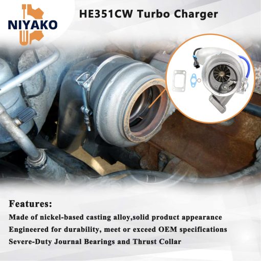 Reemplazo de Turbo Turbo Niyako # HE351CW HY35W 5143256AA 4036835 4043600 Ajuste 2004-2009 Ram 2500 3500 ISB 5.9L - Imagen 4
