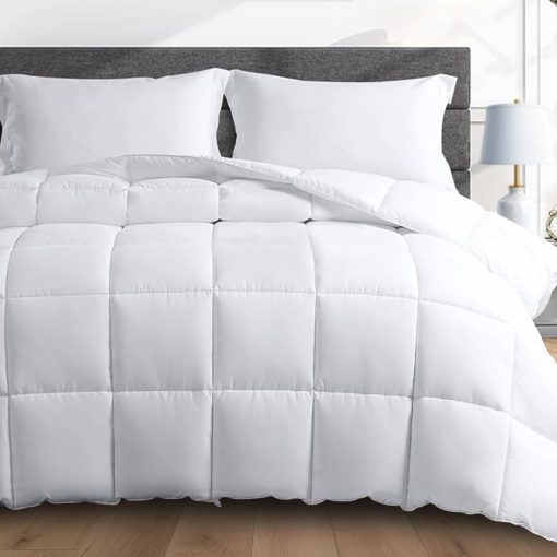 Edredon con peso HomeSmart Queen - 5 veces mas relleno esponjoso que las mantas con peso tamaño Queen regulares, Edredon con peso (20 lbs 88"x92" Blanco)