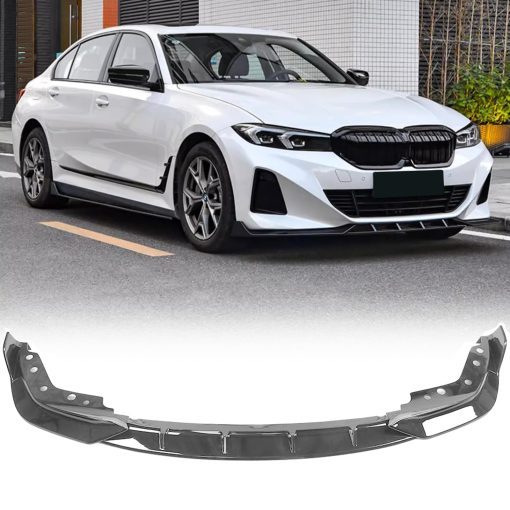 Aleron delantero AAriguthel G20 compatible con 2019-2022 3 Series G20 Sedan 320i 330i 330e M340i 318d 320d 330d 3Pcs Lip Chin Spoiler Gloss Black Front Bumper - Imagen 6