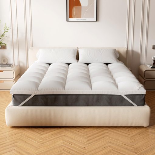 Topper de Colchon Extra Grueso King para Dolor de Espalda y Sueno como en las Nubes, Suave y Mullido, Acolchado de Colchon para Colchon Firme, Colchon con Relleno de 1400GSM, Ajuste para Colchon de 6"-22"