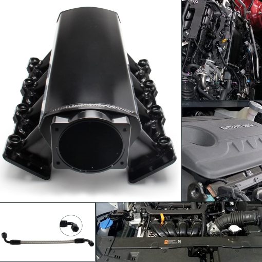 Intake Manifold POSENG para LS Cathedral Port Heads para LS1 LS2 LS6 EFI Compatible con Chevy Corvette/SSR/TrailBlazer SS, para Pontiac Firebird/GTO, para Cadillac CTS, para Saab 9-7X Aero (Negro 102MM) - Imagen 7
