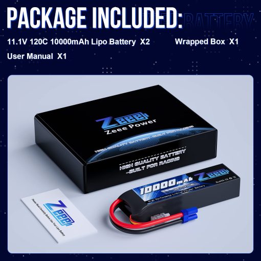 Bateria Lipo Zeee 3S 10000mAh 11.1V 120C con Conector EC5 Estuche Suave Bateria RC para Coche RC Camion Tanque Carreras Modelos Hobby (Paquete de 2) - Imagen 6