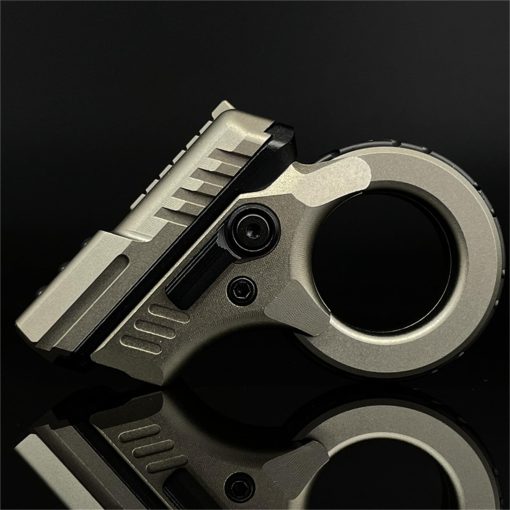 Anillo Fidget Slider de Rueda de Trinquete de Aleacion Zoom EDC Juguetes Fidget de Metal Multifuncion Herramienta ADHD para el Estres de Adultos Regalos para Padre y Novio (Arenoso) - Imagen 4