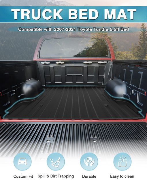 Mixsuper Liner Pickup Truck Bed Mat Compatible con 2007-2021 Toyota Tundra 5.5ft Bed - Imagen 2
