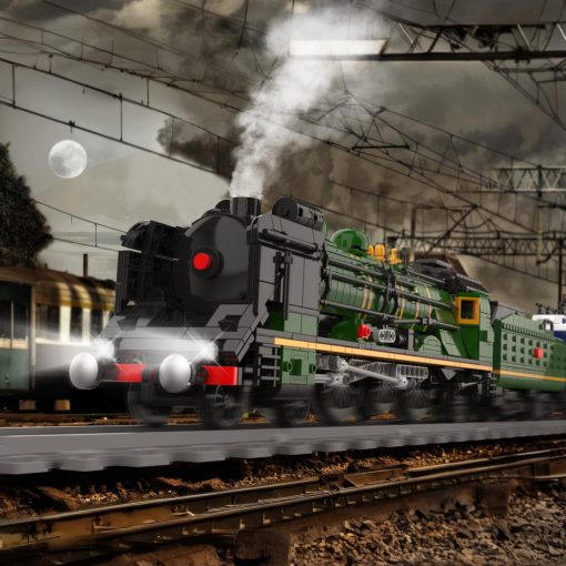 Set de tren JMBricklayer para adultos 51105, Juego de construccion de trenes de ciudad RC con vias de tren, Kit de modelo de locomotora a vapor con iluminacion para exhibicion o coleccion, Regalo para ninos de 14+ y fanaticos de la serie World Railways - Imagen 2