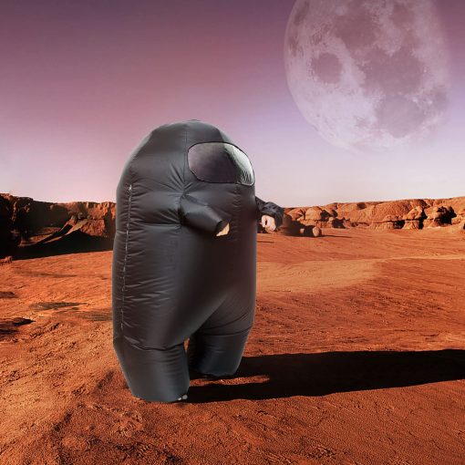 Disfraz de astronauta inflable Timisea disfraz divertido de Halloween Traje espacial de fiesta Juego de caretas de la escuela (Azul, Ninos (100-155cm)) - Imagen 7