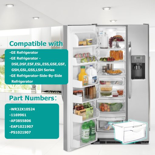 Cajon Inferior (Materiales de Grado Alimenticio) y Ensamble de Bandeja para Carne AP3855806 Compatible con Refrigeradores GE, Modelos de Reemplazo?1169961, EAP1021907, PS1021907 - Imagen 2