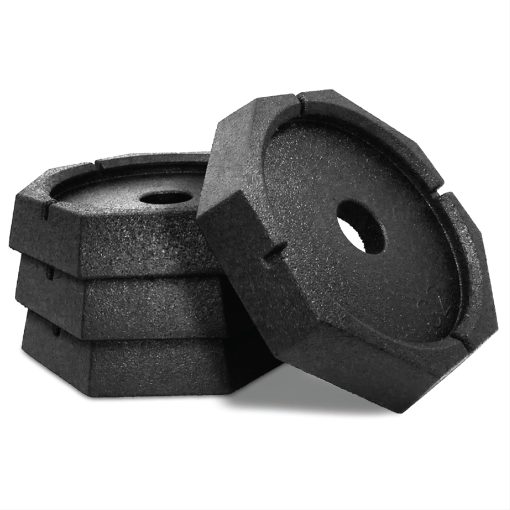 SnapPad Xtra (Paquete de 4) | Sistema de nivelacion de 4 puntos para RV con patas redondas de 9 pulgadas | Anade un 61% de area de superficie adicional para estabilidad, 5 libras por almohadilla y un ancho total de 11 pulgadas | Accesorios imprescindibles para RV