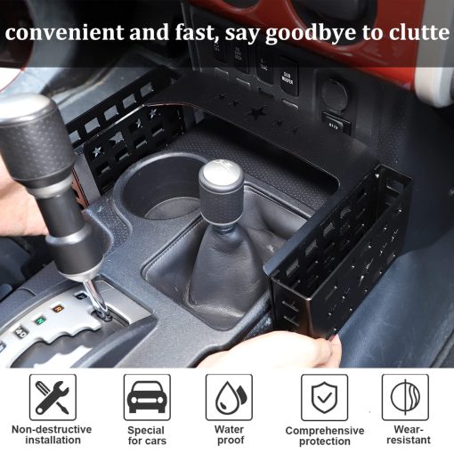 Bolsa de almacenamiento de consola central lateral para coche YUECHI para Toyota FJ Cruiser 2007-2021 (estanteria de almacenamiento central) - Imagen 3