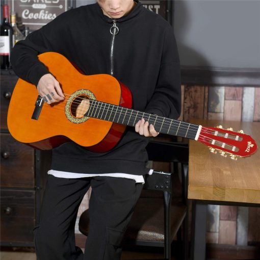 Guitarra Clasica de 39 Pulgadas para Principiantes con Lecciones en Linea Bolso Capo Afinador Cuerdas - Imagen 9