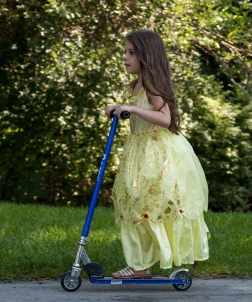 Disfraz de Princesa Amarilla Little Adventures Deluxe Beauty (X-Large Edad 7-9) - Vestido Lavable a Maquina para Jugar y Fiestas Infantiles sin Brillantina - Imagen 5