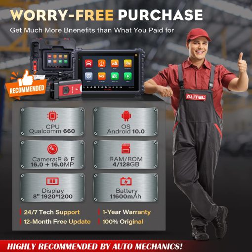 Autel TPMS Scanner MaxiCOM MK906Pro-TS: Actualizacion 2024 de MS906Pro-TS / MS906TS / MP808TS, Servicios completos de TPMS, Codificacion de ECU, 36+ Servicios, AutoAuth para FCA SGW, Control bidireccional, Sistema completo - Imagen 9