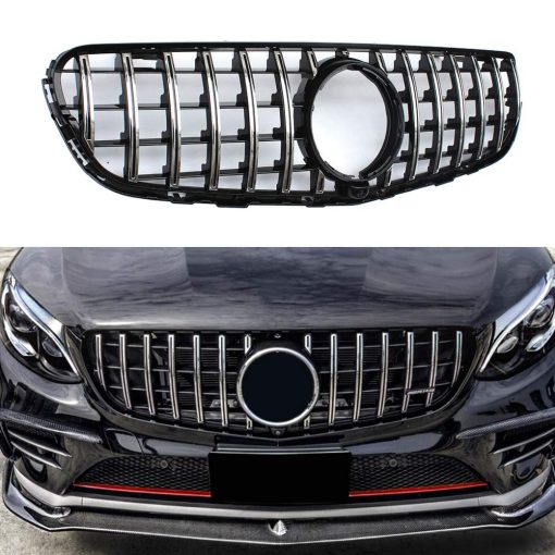 Parrilla Delantera Plateada Estilo AMG para Mercedes Benz GLC Clase W253 GLC300 GLC350