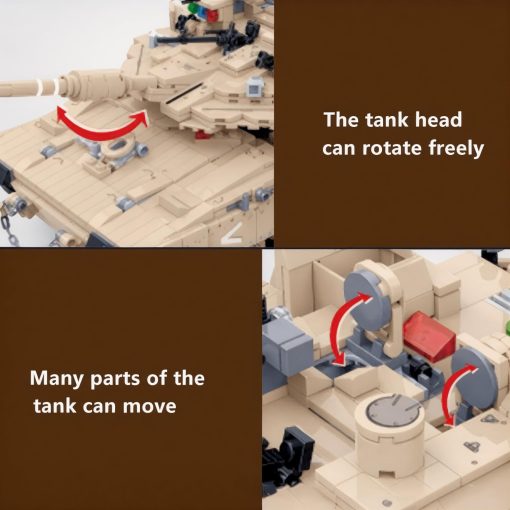 Set de Bloques de Construccion del Tanque de Batalla Principal Merkava MK 4M del General Jim's Israeli - 1,540 Piezas - Detallado Modelo Mediantano Compatible con Grandes Marcas - Imagen 3