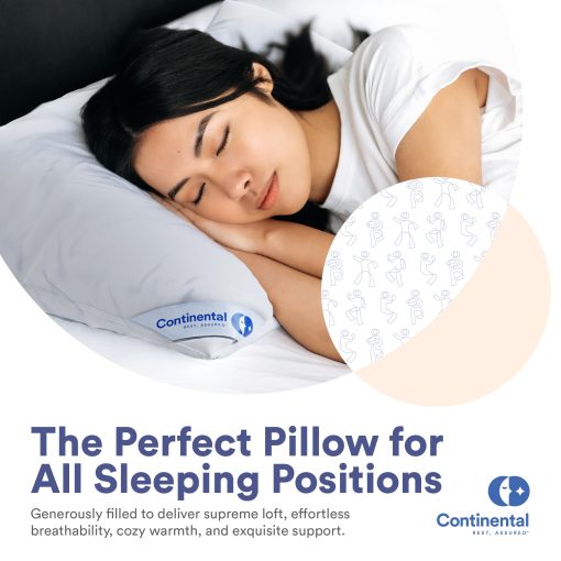 Almohada de cama de plumas de ganso Continental Bedding 550, tamano estandar (Paquete de 2), Blanco 2 unidades - Imagen 4