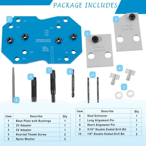 Plantilla de Taladro para Colector besttruck 68500 para Ford 2V y 3V Disenada para Quitar Pernos Rotos del Colector de Escape - Imagen 6