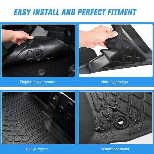 Tapetes de piso Nilight para Hyundai IONIQ 5 SE Standard Range SE SEL 2022 2023 2024 Consola movil, alfombrillas de piso resistentes a la intemperie a medida - Imagen 4