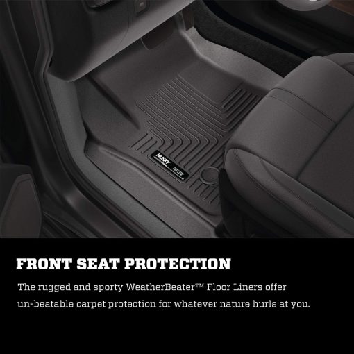 Tapetes para piso de Husky Liners Weatherbeater | Compatible con Toyota Highlander 2020 - 2024 | Delanteros y Traseros de 2 piezas, Color Negro - 95791
