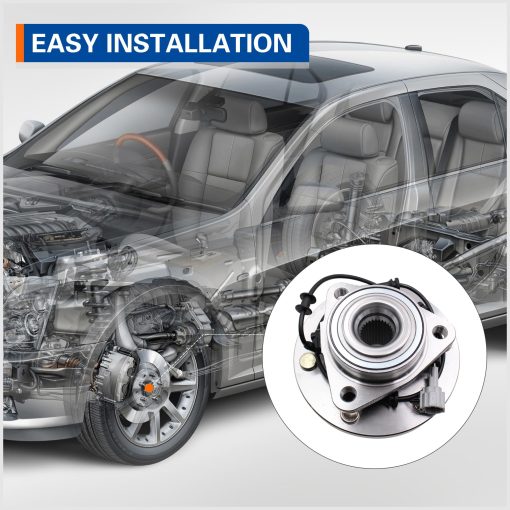 Conjunto de 2 Ensamblajes de Cojinete de Cubo de Rueda Delantera Compatible con Infiniti QX56 2004-2007, Nissan Armada 2005-2007, Nissan Pathfinder 2004, Nissan Titan 2004-2007, 6 Birlos con ABS - Imagen 3
