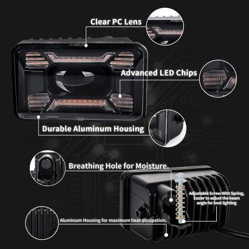 Faro de Niebla LED para F150, Faros de Niebla de 4 pulgadas con Diseno X y Luz de Giro ambar Compatible con Ford F150 2015-2020 Ford Super Duty 2017 2018 - Imagen 4
