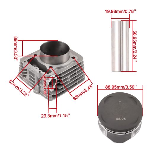 Kit de Cilindro de Gran Diametro 89mm 440CC con Anillos de Piston y Juntas con Bujia de Repuesto para 400X TRX400EX TRX400X 1999-2008 1996-2014 12100-HN1-A7 ATV Quad - Imagen 2