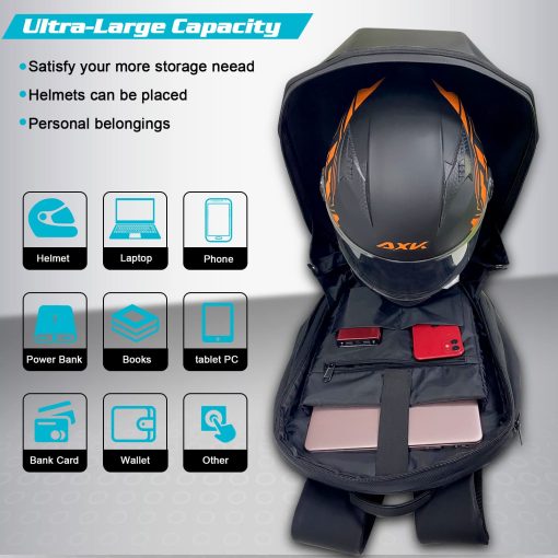 Mochila de Moto LED Crelander Bolsa de Casco Programable Mochila Dinamica para Laptop Bolso de Hombro (pequena) - Imagen 4